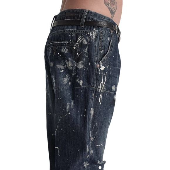 NWT One Teaspoon Mr. Golds Cowboy Paint Splatter Relaxed Fit Jeans Sz 34 X 29 - Picture 3 of 13